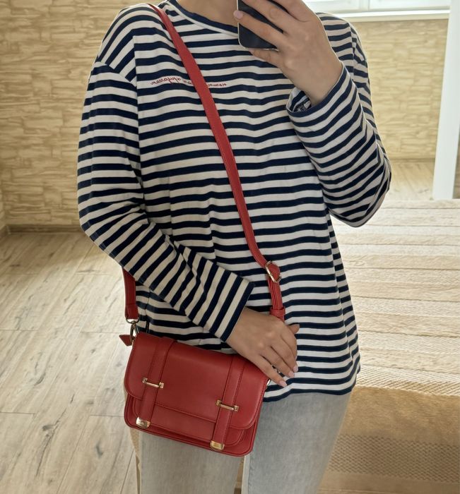 Жіноча невелика червона коралова літня сумка через плече