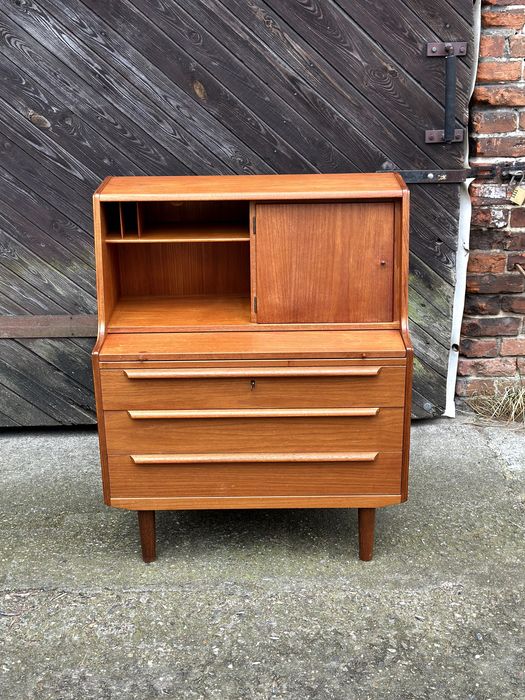 Komoda Sekretarzyk Biurko tekowe , vintage - Dania 1960