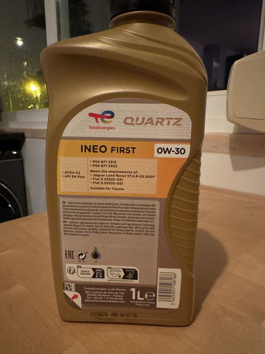 Oleo Motor Total Quartz Ineo First 0w30