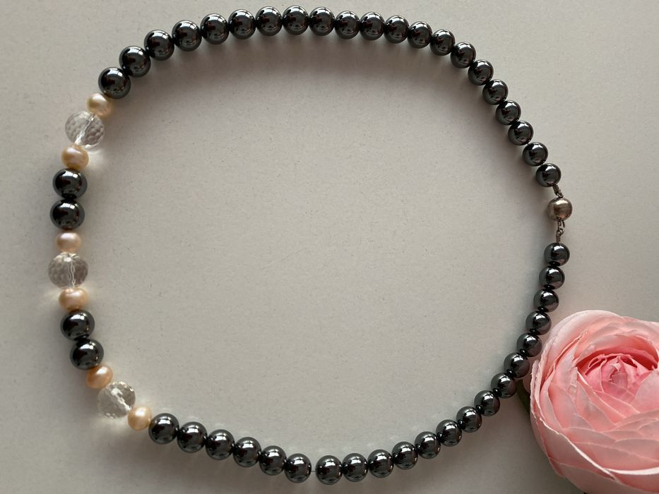 NOWY / Naszyjnik hematyty 55 cm