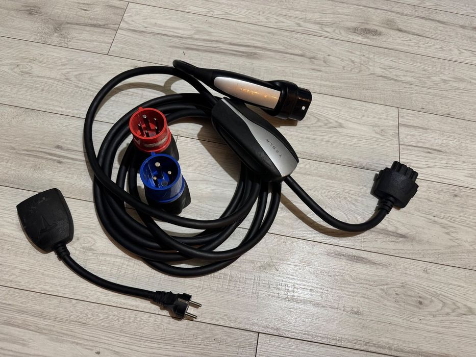 Kabel do Ładowania UMC 1 2 TESLA 11KW 3P 3 FAZY ZESTAW ADAPTERÓW
