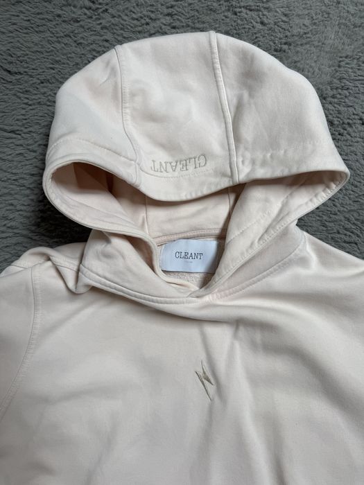 Beżowa oversize bluza z kapturek cleant y2k rozmiar M