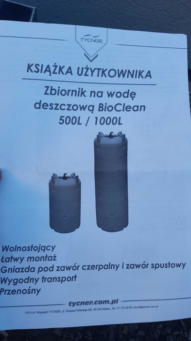 Zbiornik na deszczówkę 1m3 1000l dowoz
