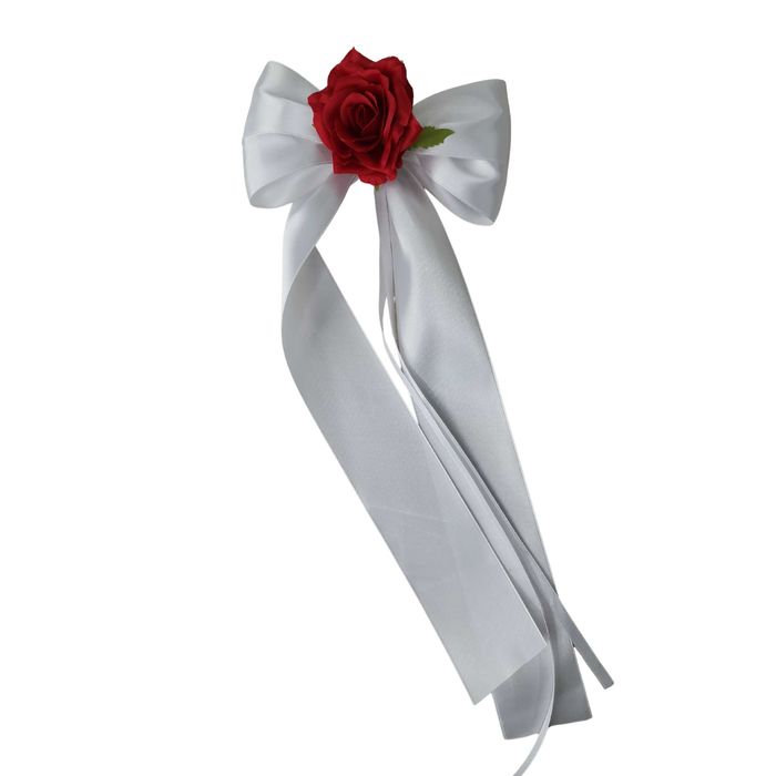 Kokarda do dekoracji auta, balustrady, ogrodzenia, ozdoby weselne x4