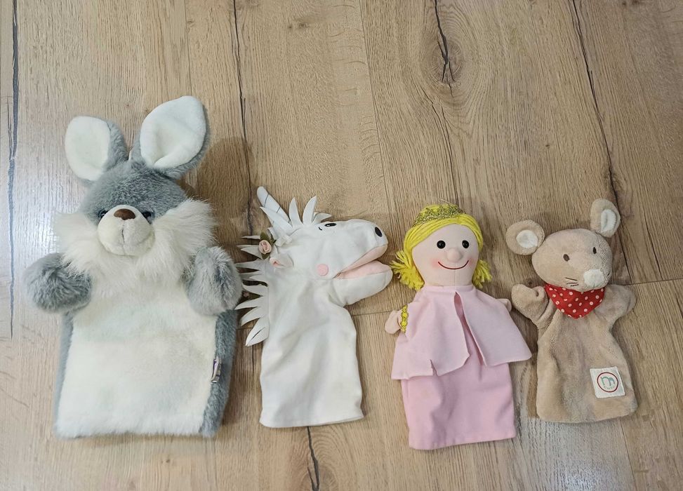 Zestaw dużych pacynek 4szt piękny duży retro królik jakość!