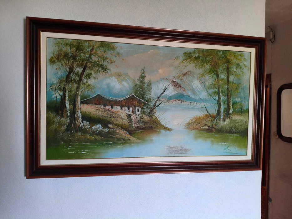 Quadro Antigo de Paisagem | Pintado à mão | Muito bom estado