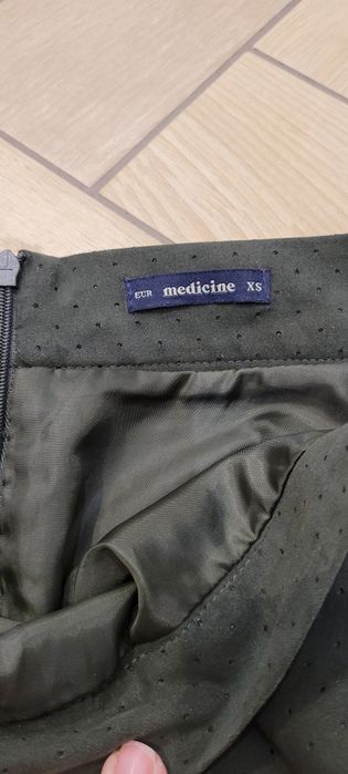 Spódnica zielona khaki Zamsz mini