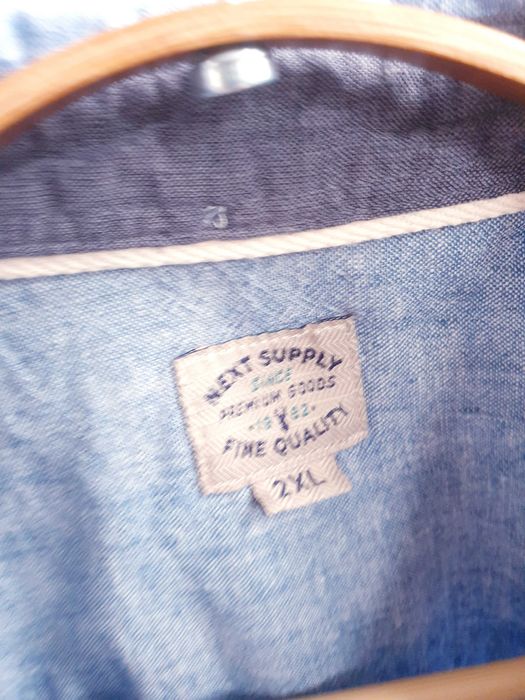 Niebieska lniana koszula męska Next 2XL