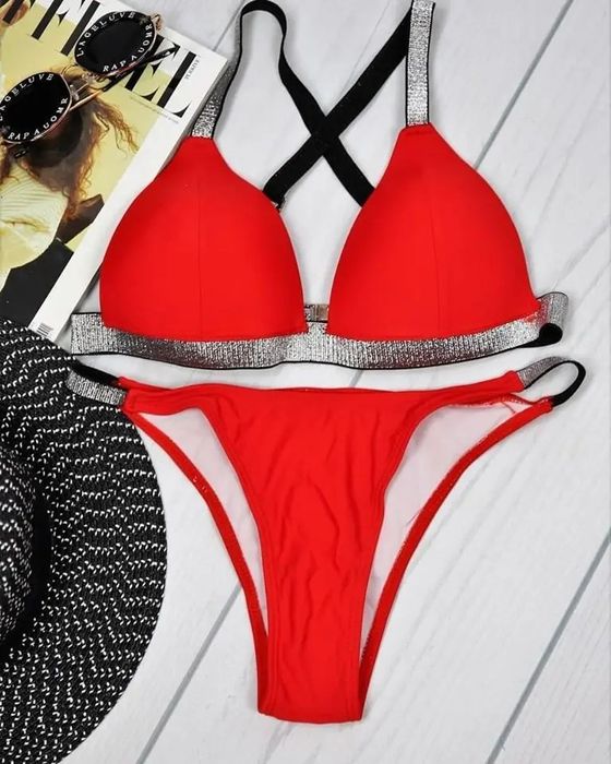 Червоний роздільний Купальник з пушапом Lureks S