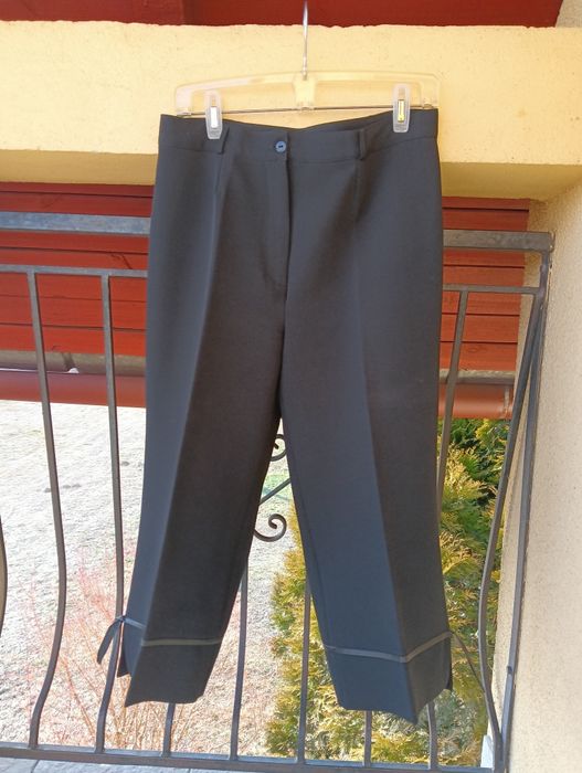 Eleganckie spodnie damskie 3/4 w kant Vintage