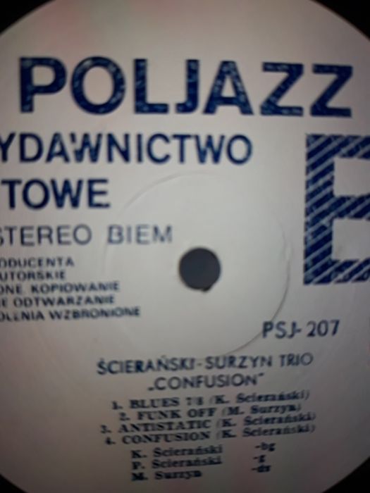 Archiwum jazzu ŚCIERAŃSKI  SURZYN- Trio Confusion. 1988.