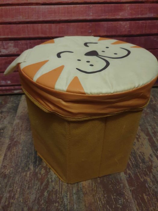 Pojemnik organizer na zabawki pomarańczowy kotek