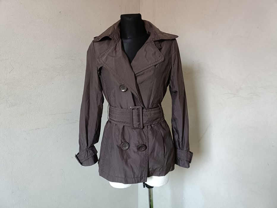 Płaszcz płaszczyk brązowy czekoladowy wiosenno jesienny Zara 38 M