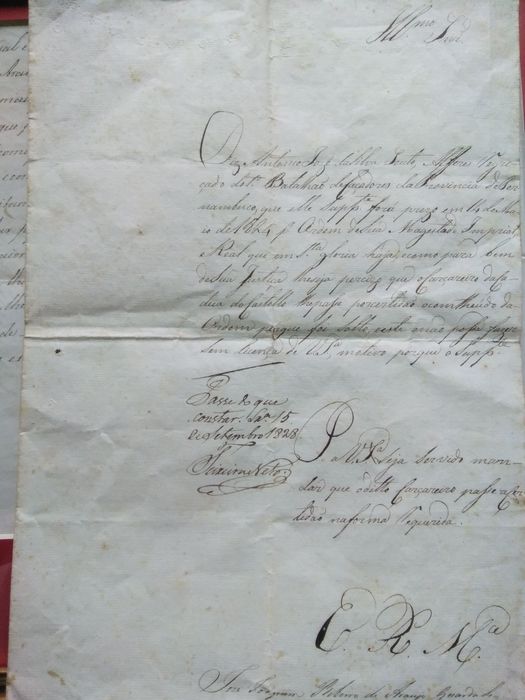 REi D.MIGUEL 1, Rei de Portugal,carta assinada.