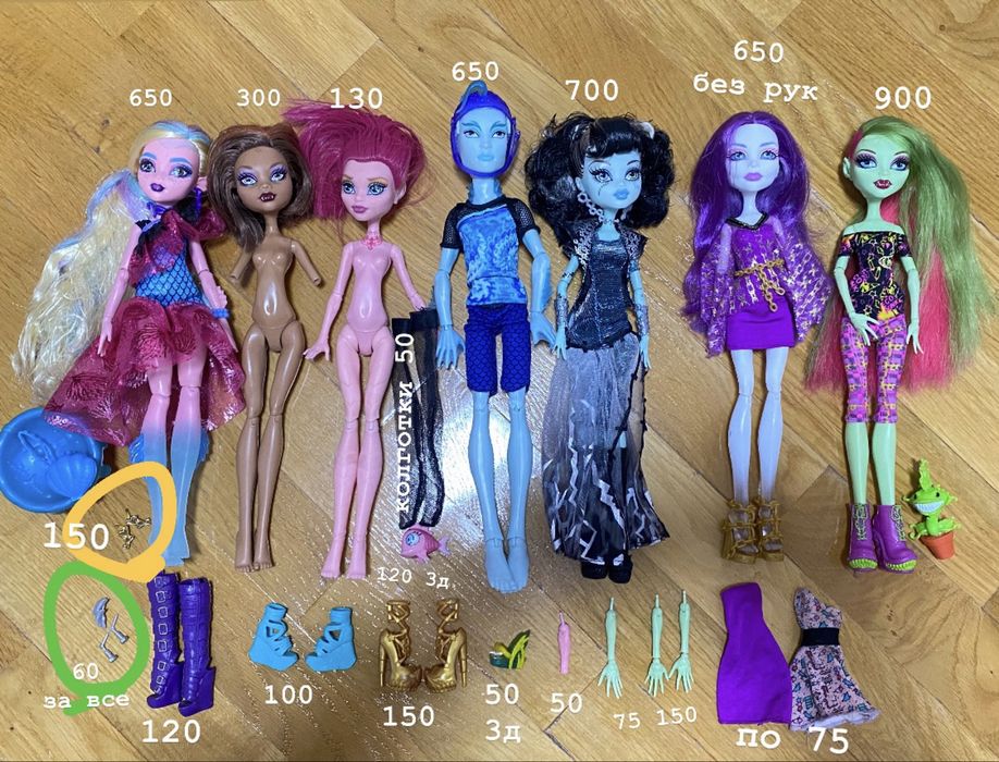 Ляльки монстер хай, аксесуари, запчастини