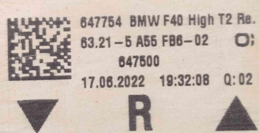 Farolim da Mala Direito 5A55FB6 - BMW 1