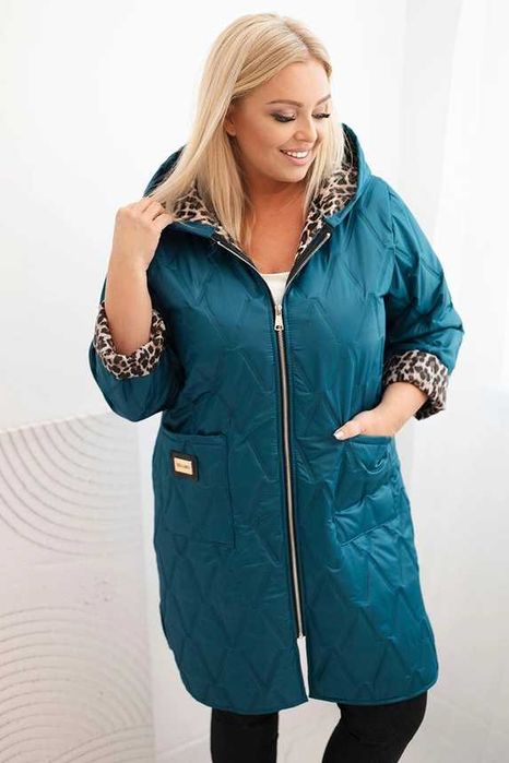Pikowane Kurtki Damskie Plus Size Panterka Kolory