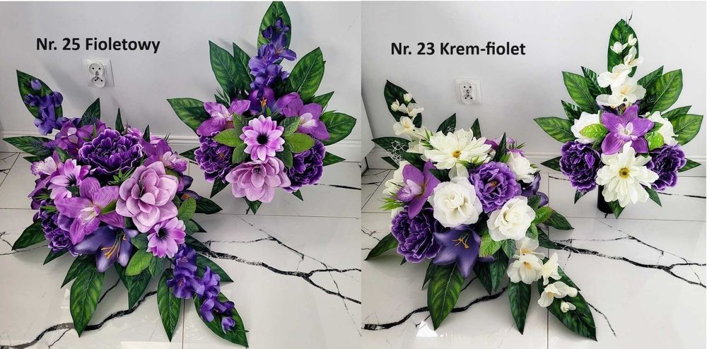 * Stroik na Grób Cmentarz BUKIET Komplet Chryzantema Wszystkich Świętych