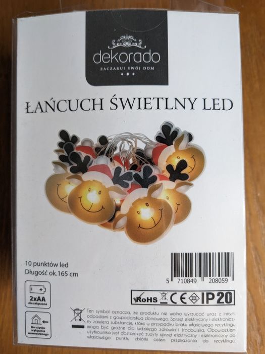 Łańcuch świetlny LED, renifery