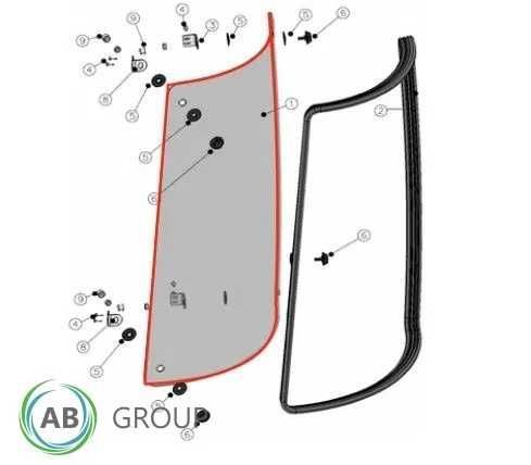 Szyba narożna prawa POLMOT URSUS 8014H, 9014H, 10014H, Hattat