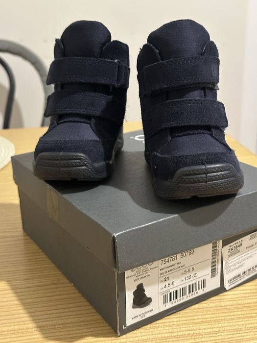 Зимові дитячі чоботи Ecco urban mini темно-сині, 21 розмір