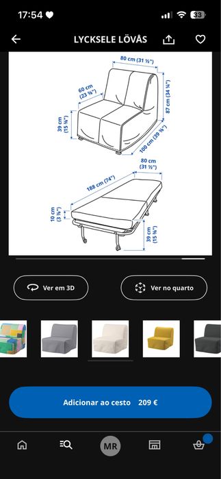 Sofa Cama 1lugar IKEA