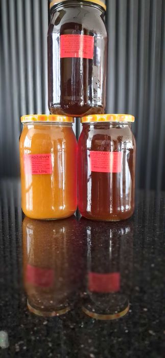 Miód spadziowy iglasty 1.2 kg słoik ciemny Pszczółki