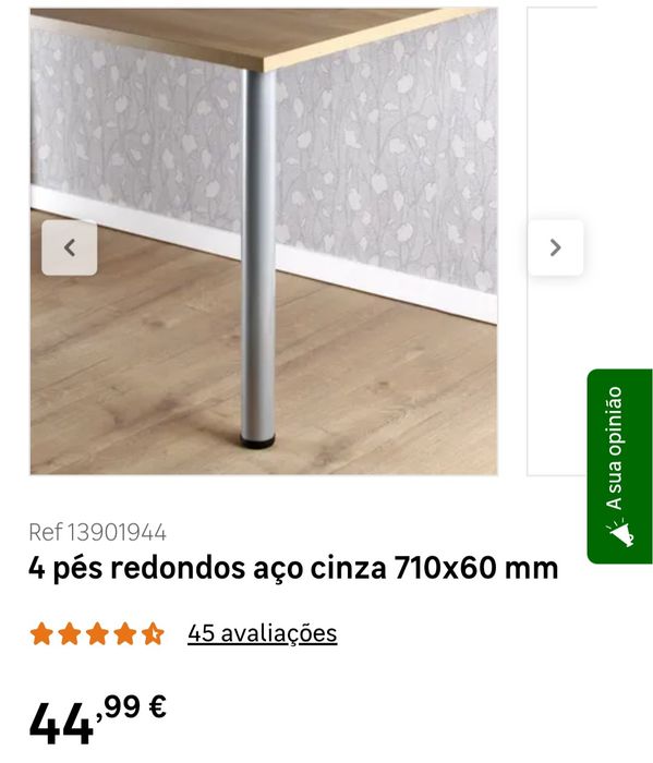 4 Pés regulaveis cinzentos