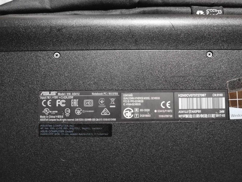 Portátil ASUS A541U