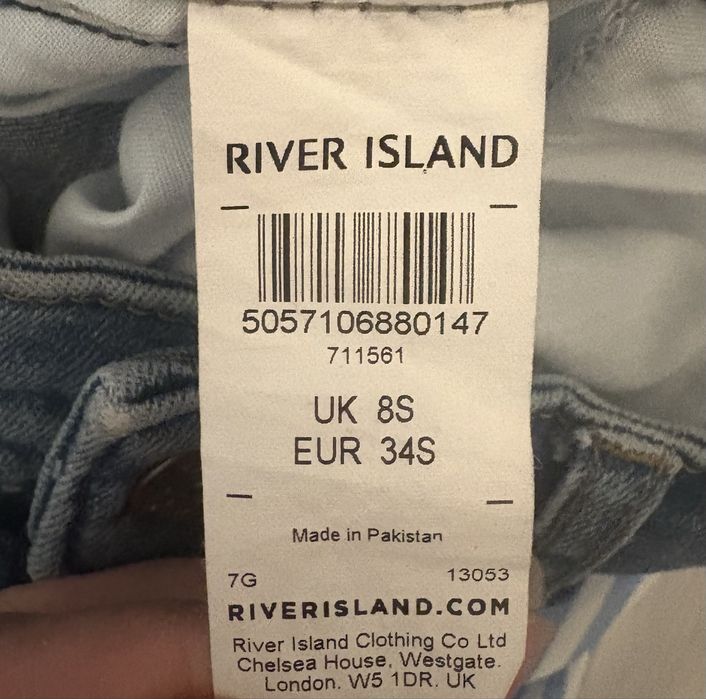 Spodnie rurki wysoki stan River Island 38/M