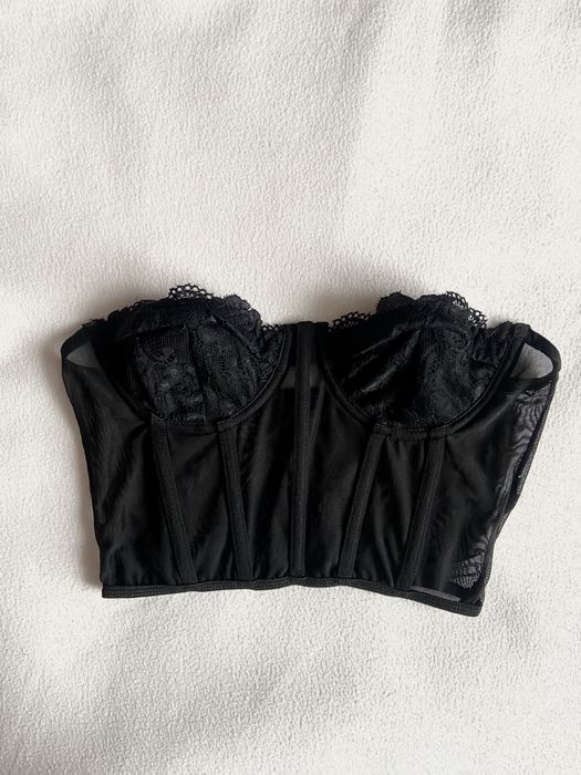 Чорний мережевний корсет