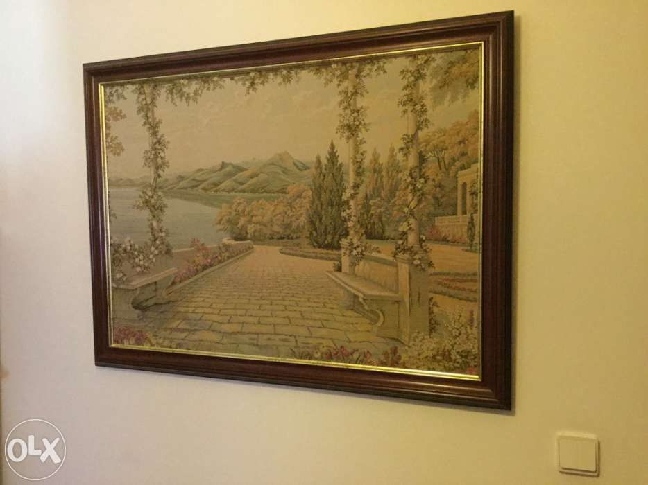 Quadro em tecido bordado