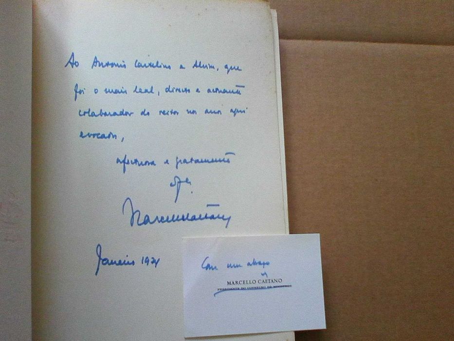 Pela Universidade de Lisboa - Dedicatória de Marcello Caetano