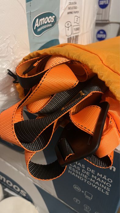 Kit Anti-queda Arnês + Cabo de Segurança de Absorção de Energia + Saco de Arrumação Laranja S/m/l