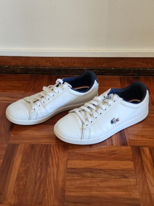 Ténis Lacoste, em pele, branco, tamanho 41