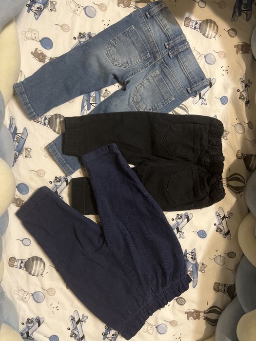 Дитячі штани джинси брюки 3 пари 6-9 місяців 74 см