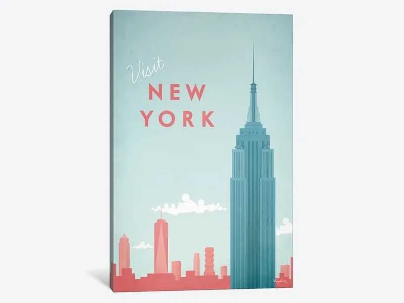 New York by Henry Rivers - Cartaz 50x70cm em tela de tecido