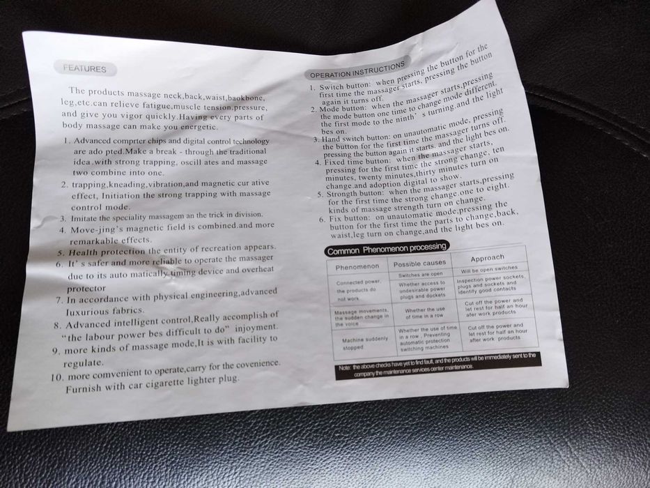 Almofada massajadora