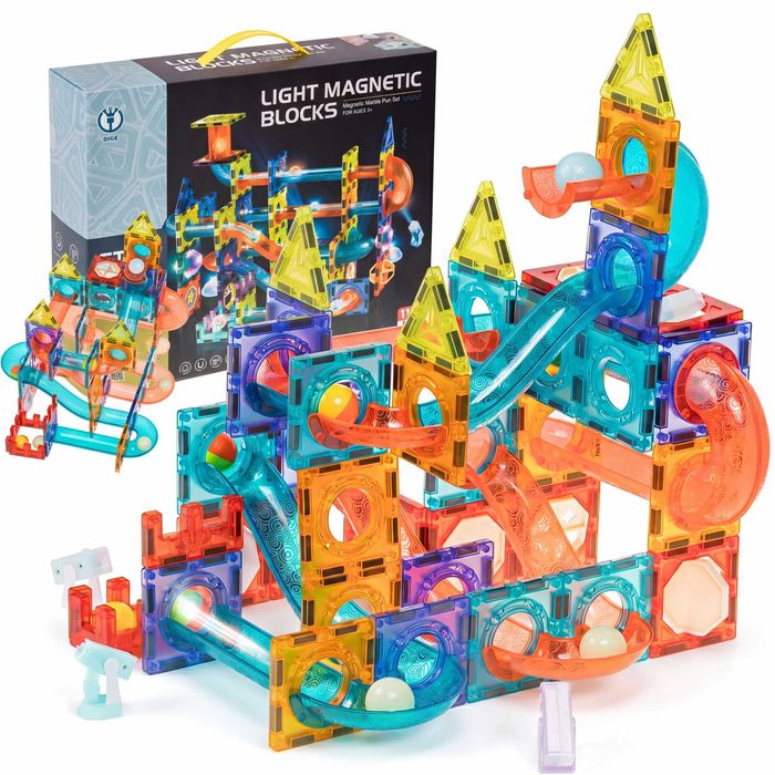 Klocki Magnetyczne Świecące 110 El Kulodrom Tor Kulkowy XXL 3D