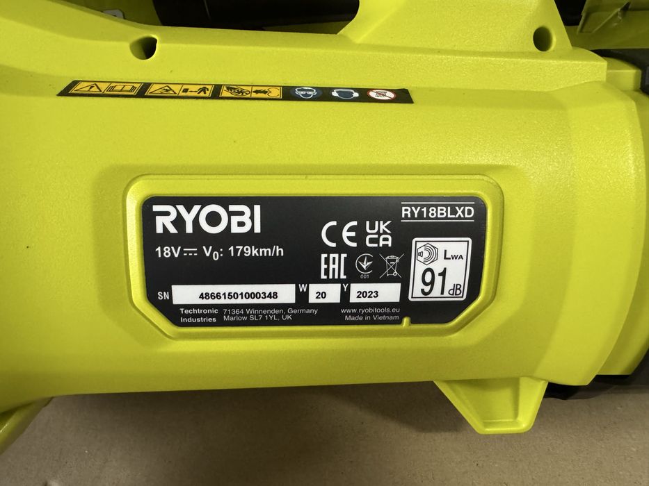 Nowa Dmuchawa bezszczotkowa RYOBI WHISPER™ 18V ONE+