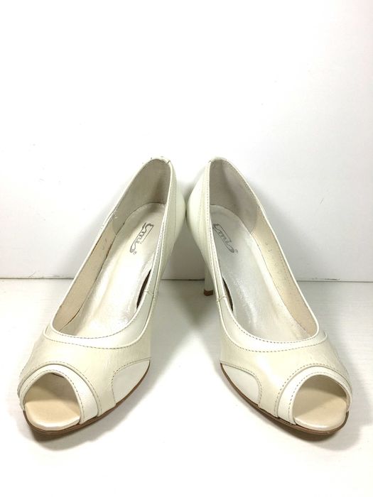 Damskie Beżowe Czółenka Skórzane Szpilka Wolny palec 35