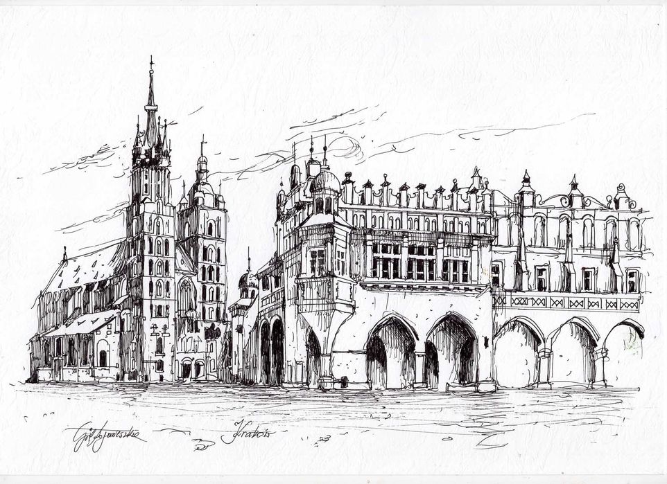 tusz 21x30cm Kraków