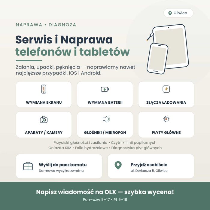 Serwis / Naprawa telefonów i tabletów
