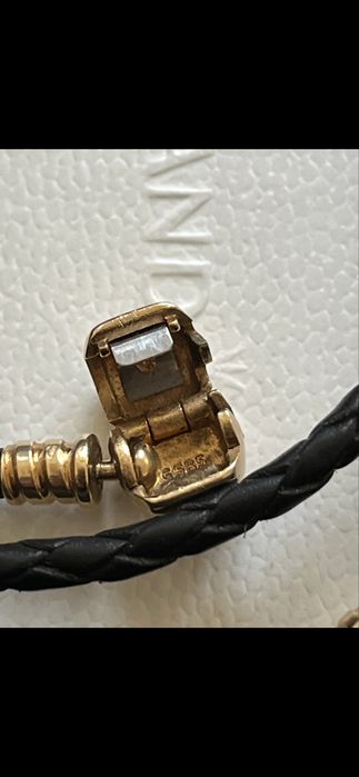 Pandora bransoletka rzemyk, złoto 585