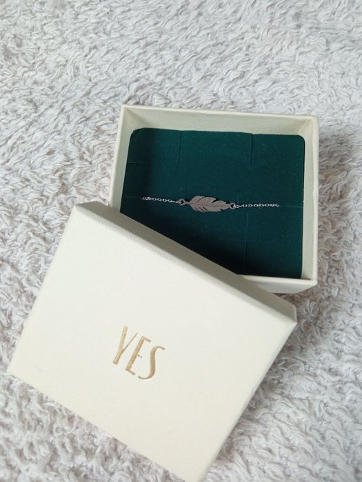 Bransoletka srebrna piórko