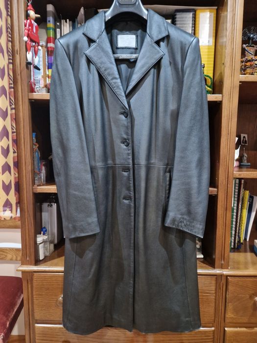 Casaco de couro genuíno