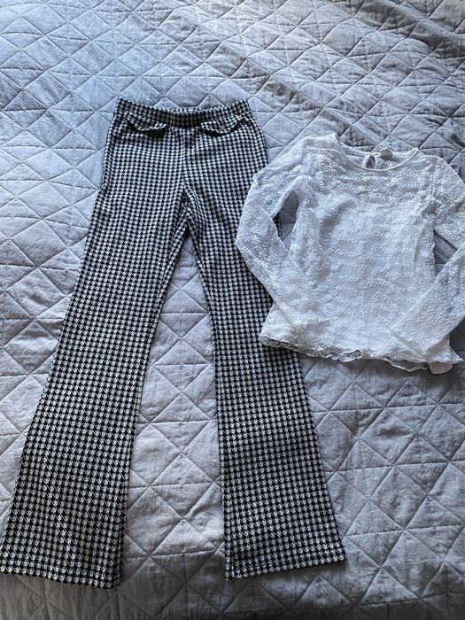 Komplet wizytowy spodnie , koronkowa bluzka