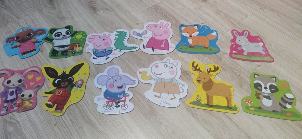 Puzzle bing, świnka peppa 12 obrazków