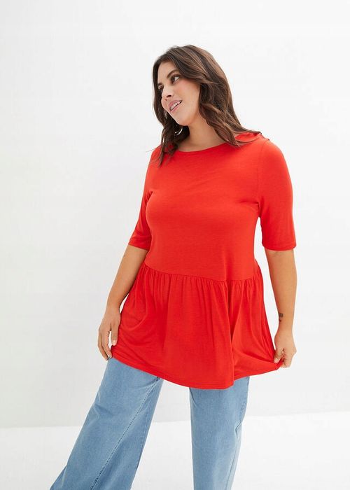 B.P.C bluzka czerwona z baskinką r.44/46