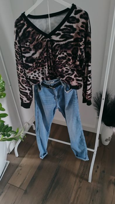 Bluza welurowa w panterkę roz XL 42